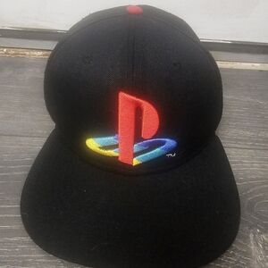 “PlayStation Logo Snapback Hat Black Adjustable Gamer Cap”